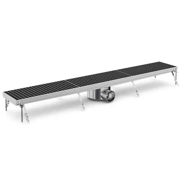 Vloerput | RVS | Afvoeraansluiting Ø75mm | 1331x200x140(h)mm