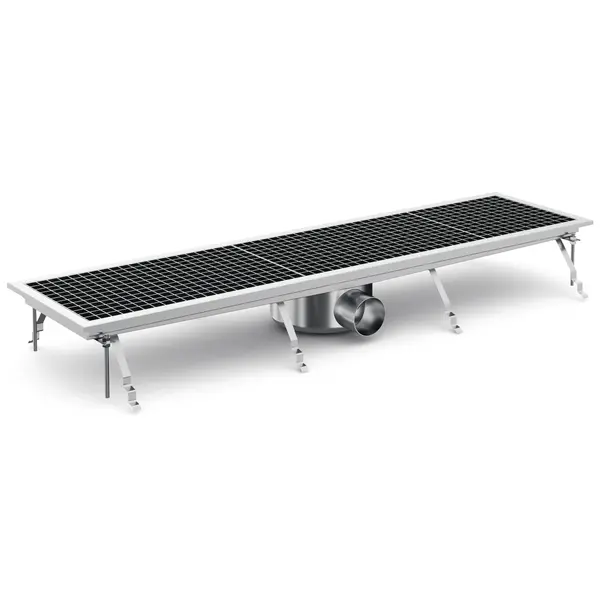 Vloerput | RVS | Afvoeraansluiting Ø75mm | 1181x300x140(h)mm