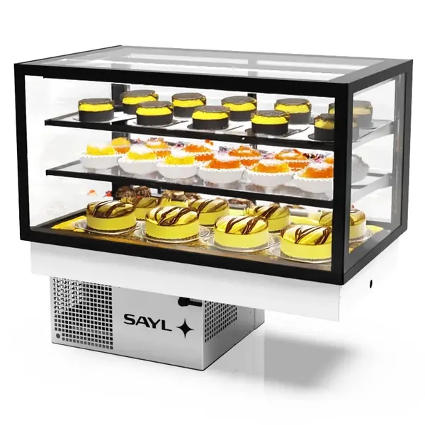 Drop-In Koelvitrine | INTEGRA | Zwart | +2°C/+6°C | Geforceerd | 3 Niveaus | Touchscreen | 1000x600x515/855(h)mm