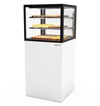 SAYL Koelvitrine | INTEGRA | Wit/Zwart | +2°C/+6°C | Geforceerd | 3 Niveaus | Vochtigheid Instelbaar | Wielen (Geremd) | 600x600x1400(h)mm