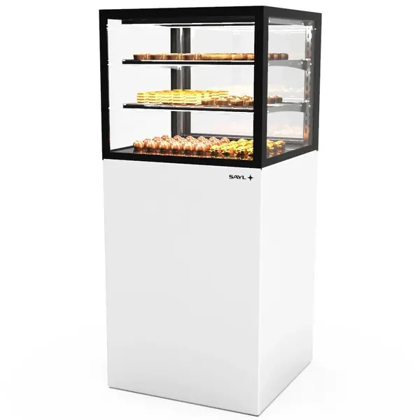 Koelvitrine | INTEGRA | Wit/Zwart | +2°C/+6°C | Geforceerd | 3 Niveaus | Vochtigheid Instelbaar | Wielen (Geremd) | 600x600x1400(h)mm