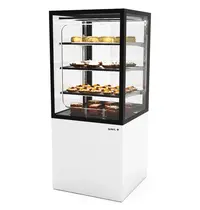 SAYL Koelvitrine | INTEGRA | Wit/Zwart | +6°C/+10°C | Geforceerd | 4 Niveaus | Zelfbediening | Touchscreen | Wielen (Geremd) | 600x600x1400(h)mm 