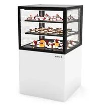 SAYL Koelvitrine | INTEGRA | Wit/Zwart | +2°C/+6°C | Geforceerd | 3 Niveaus | Touchscreen | Wielen (Geremd) | 600x600x1100(h)mm