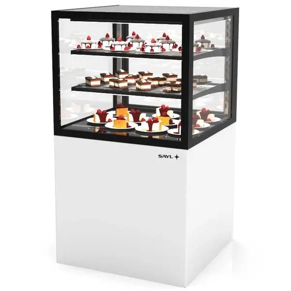 Koelvitrine | INTEGRA | Wit/Zwart | +2°C/+6°C | Geforceerd | 3 Niveaus | Touchscreen | Wielen (Geremd) | 600x600x1100(h)mm