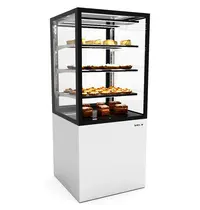 SAYL Koelvitrine | INTEGRA | Wit/Zwart | +2°C/+6°C | Geforceerd | 4 Niveaus | Touchscreen | Wielen (Geremd) | 600x600x1400(h)mm