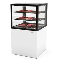 SAYL Koelvitrine | INTEGRA | Wit/Zwart | +2°C/+6°C | Geforceerd | 3 Niveaus | Vochtigheid Instelbaar | Wielen (Geremd) | 600x600x1100(h)mm