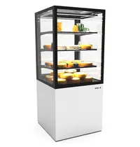 SAYL Koelvitrine | INTEGRA | Wit/Zwart | +2°C/+6°C | Geforceerd | 4 Niveaus | Vochtigheid Instelbaar | Wielen (Geremd) | 600x600x1400(h)mm