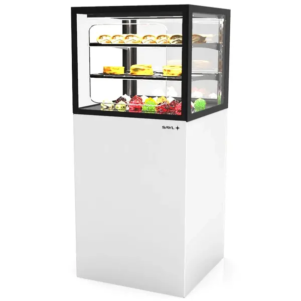 Koelvitrine | INTEGRA | Wit/Zwart | +6°C/+10°C | Geforceerd | 3 Niveaus | Zelfbediening | Touchscreen | Wielen (Geremd) | 600x600x1400(h)mm