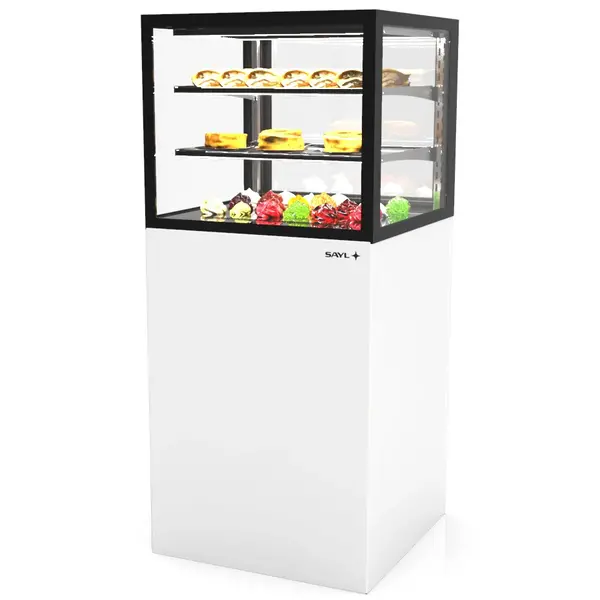 Koelvitrine | INTEGRA | Wit/Zwart | +2°C/+6°C | Geforceerd | 3 Niveaus | Touchscreen | Wielen (Geremd) | 600x600x1400(h)mm