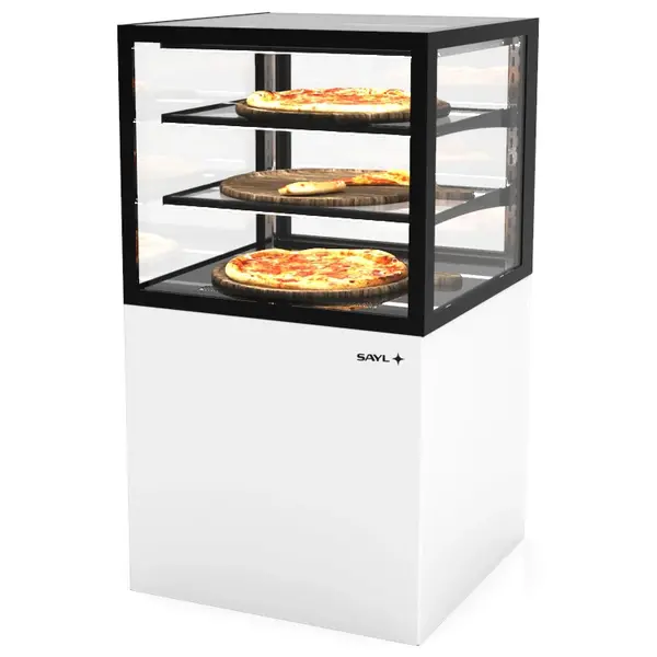 Warmhoudvitrine | INTEGRA | Wit/Zwart | 60°C/70°C | Geventileerd | 3 Niveaus | 0.53kW (230V) | Touchscreen | Wielen (Geremd) | 600x600x1100(h)mm