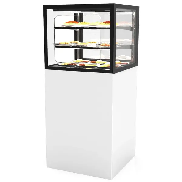 Warmhoudvitrine | INTEGRA | Wit/Zwart | 60°C/70°C | Geventileerd | 3 Niveaus | Zelfbediening | 1.05kW (230V) | Touchscreen | Wielen (Geremd) | 600x600x1400(h)mm