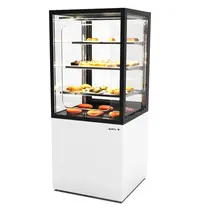 SAYL Warmhoudvitrine | INTEGRA | Wit/Zwart | 60°C/70°C | Geventileerd | 4 Niveaus | Zelfbediening | 0.53kW (230V) | Touchscreen | Wielen (Geremd) | 600x600x1400(h)mm
