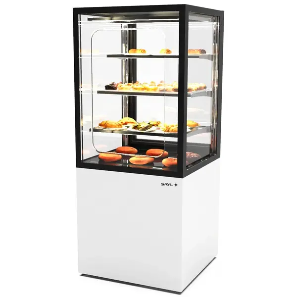 Warmhoudvitrine | INTEGRA | Wit/Zwart | 60°C/70°C | Geventileerd | 4 Niveaus | Zelfbediening | 0.53kW (230V) | Touchscreen | Wielen (Geremd) | 600x600x1400(h)mm