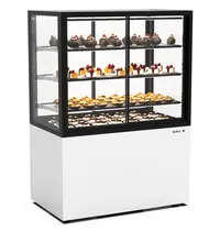 SAYL Koelvitrine | INTEGRA | Wit/Zwart | +2°C/+6°C | Geforceerd | 4 Niveaus | Zelfbediening | Touchscreen | Wielen (Geremd) | 1000x600x1400(h)mm 