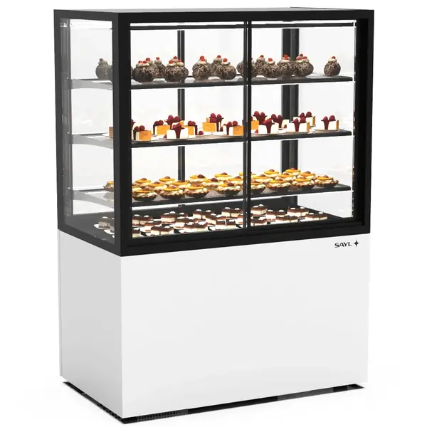 Koelvitrine | INTEGRA | Wit/Zwart | +2°C/+6°C | Geforceerd | 4 Niveaus | Zelfbediening | Touchscreen | Wielen (Geremd) | 1000x600x1400(h)mm