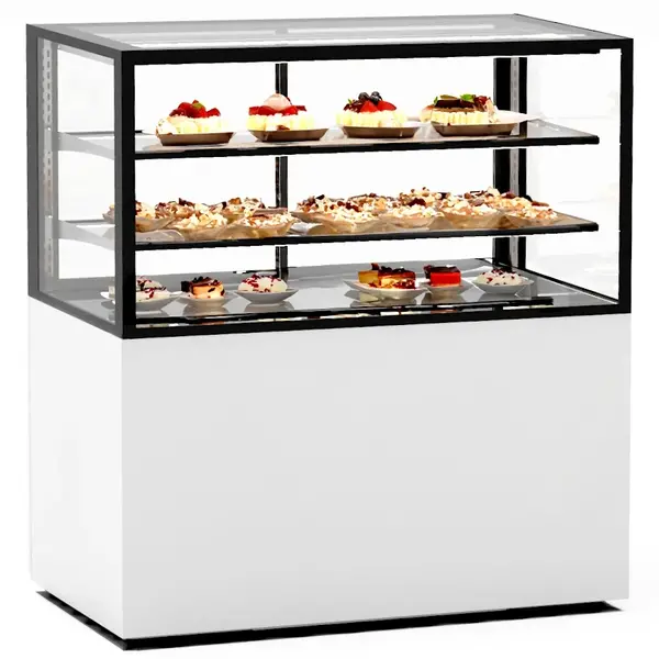 Koelvitrine | INTEGRA | Wit/Zwart | +2°C/+6°C | Geforceerd | 3 Niveaus | Touchscreen | Wielen (Geremd) | 1000x600x1100(h)mm