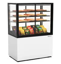 SAYL Neutrale Vitrine | INTEGRA | Wit/Zwart | 4 Niveaus | Zelfbediening | Wielen (Geremd) | 1000x600x1400(h)mm