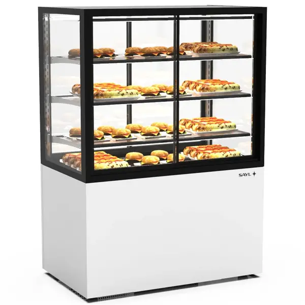 Warmhoudvitrine | INTEGRA | Wit/Zwart | 60°C/70°C | Geventileerd | 4 Niveaus | Zelfbediening | 1.55kW (230V) | Touchscreen | Wielen (Geremd) | 1000x600x1400(h)mm
