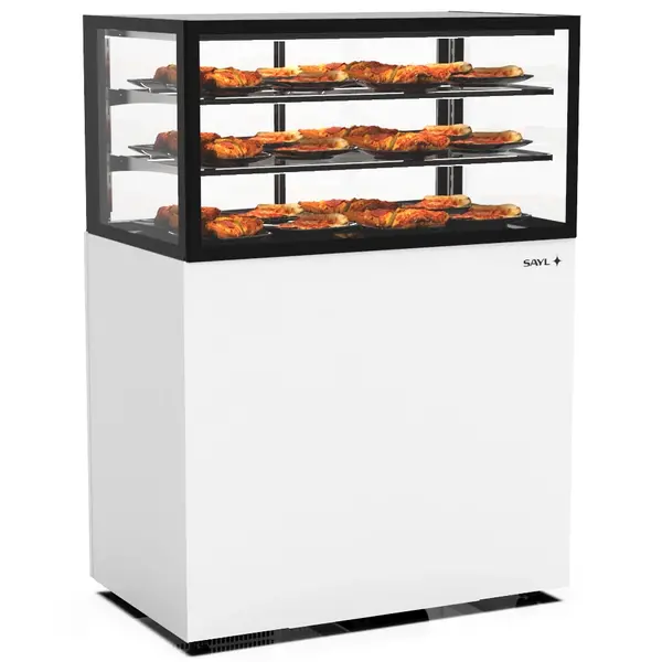 Warmhoudvitrine | INTEGRA | Wit/Zwart | 60°C/70°C | Geventileerd | 3 Niveaus | 1.05kW (230V) | Touchscreen | Wielen (Geremd) | 1000x600x1400(h)mm