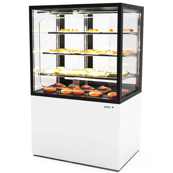 Warmhoudvitrine | INTEGRA | Wit/Zwart | 60°C/70°C | Geventileerd | 4 Niveaus | Zelfbediening | 1.05kW (230V) | Touchscreen | Wielen (Geremd) | 1000x600x1400(h)mm