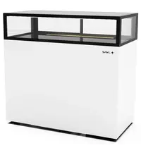 SAYL Neutrale Vitrine | INTEGRA | Wit/Zwart | 1 Niveau | Wielen (Geremd) | 1200x600x1150(h)mm 