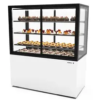SAYL Koelvitrine | INTEGRA | Wit/Zwart | +2°C/+6°C | Geforceerd | 4 Niveaus | Zelfbediening | Touchscreen | Wielen (Geremd) | 1200x600x1400(h)mm 