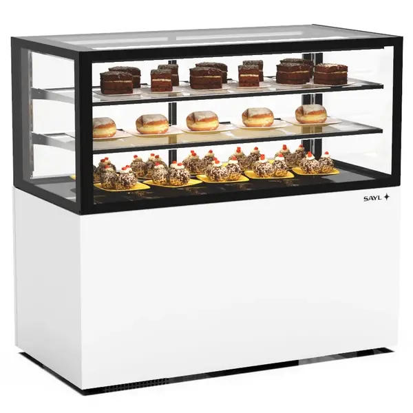 Koelvitrine | INTEGRA | Wit/Zwart | +2°C/+6°C | Geforceerd | 3 Niveaus | Touchscreen | Wielen (Geremd) | 1200x600x1100(h)mm