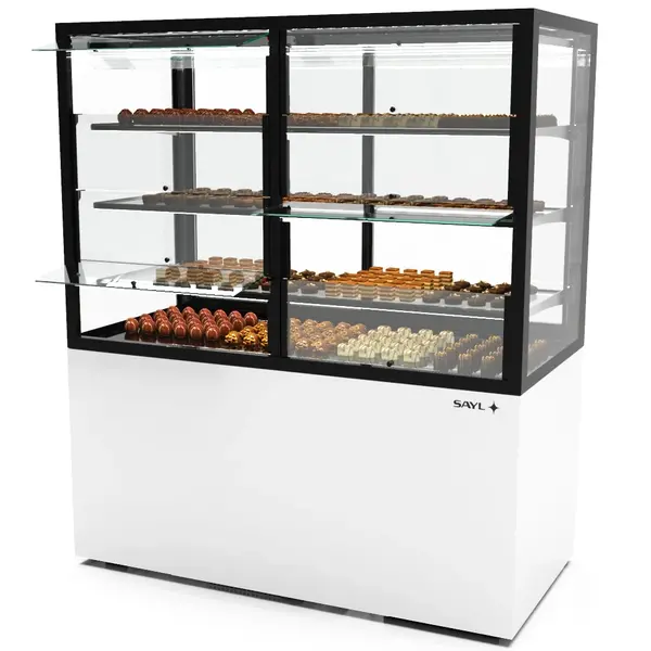 Koelvitrine | INTEGRA | Wit/Zwart | +2°C/+6°C | Geforceerd | 4 Niveaus | Zelfbediening | Vochtigheid Instelbaar | Wielen (Geremd) | 1200x600x1400(h)mm