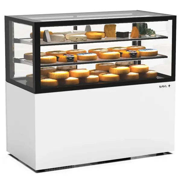 Koelvitrine | INTEGRA | Wit/Zwart | +2°C/+6°C | Geforceerd | 3 Niveaus | Vochtigheid Instelbaar | Wielen (Geremd) | 1200x600x1100(h)mm