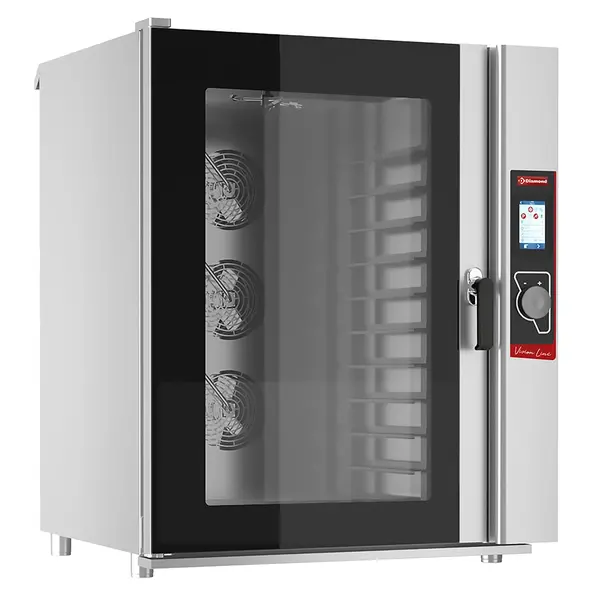 Heteluchtoven | VISION LINE | 10 Niveaus (EN600x400) | Elektrisch | 50°C/260°C | 15.7kW (400V) | Bevochtiging (Automatisch) | Zelfreiniging | Touchscreen | 970x920x1210(h)mm