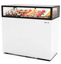 SAYL Koelvitrine | INTEGRA | Wit/Zwart | +2°C/+6°C | Geforceerd | 1 Niveau | Touchscreen | Wielen (Geremd) | 1200x600x1150(h)mm