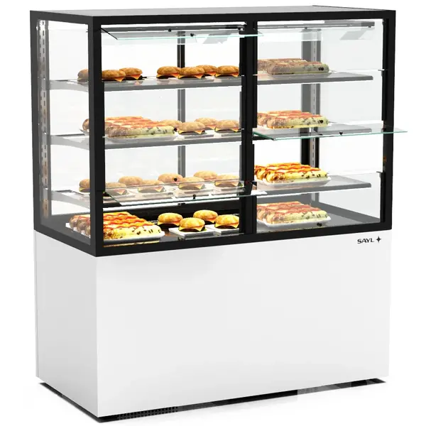 Warmhoudvitrine | INTEGRA | Wit/Zwart | 60°C/70°C | Geventileerd | 4 Niveaus | Zelfbediening | 1.05kW (230V) | Touchscreen | Wielen (Geremd) | 1200x600x1400(h)mm