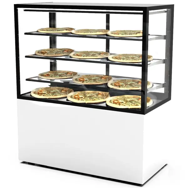 Warmhoudvitrine | INTEGRA | Wit/Zwart | 60°C/70°C | Geventileerd | 4 Niveaus | 1.56kW (230V) | Touchscreen | Wielen (Geremd) | 1200x600x1400(h)mm