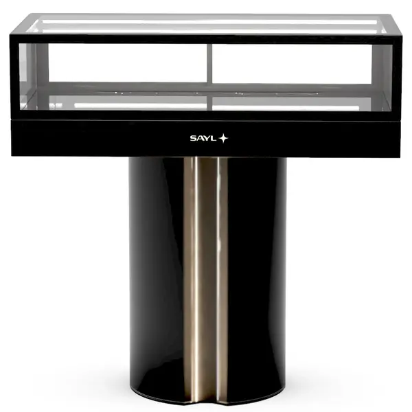 Neutrale Vitrine | INTEGRA T | Zwart | 1 Niveau | 1200x600x1200(h)mm