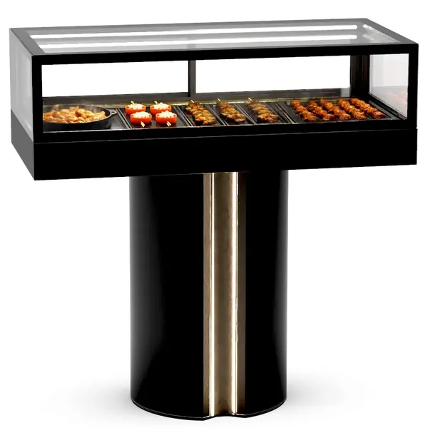Warmhoudvitrine | INTEGRA T | Zwart | 60°C/70°C | Geventileerd | 1 Niveau | 1.05kW (230V) | Touchscreen | 1200x600x1200(h)mm
