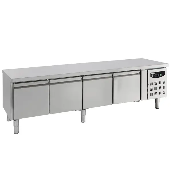 Koelwerkbank | Laag Model | 402L | 4 Deuren (1/1 GN) | +2°C/+8°C | Geforceerd | 2000x700x650(h)mm