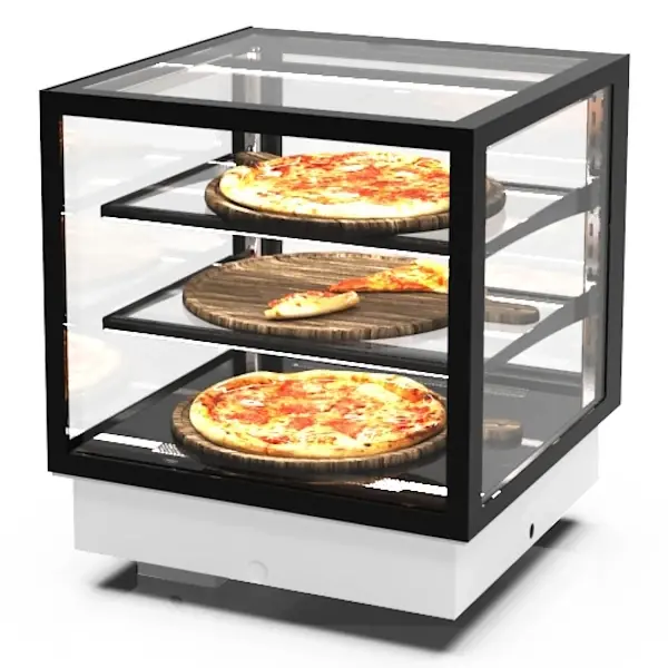Drop-In Warmhoudvitrine | INTEGRA | Zwart | 60°C/70°C | Geventileerd | 3 Niveaus | 0.53kW (230V) | 600x600x515/680(h)mm