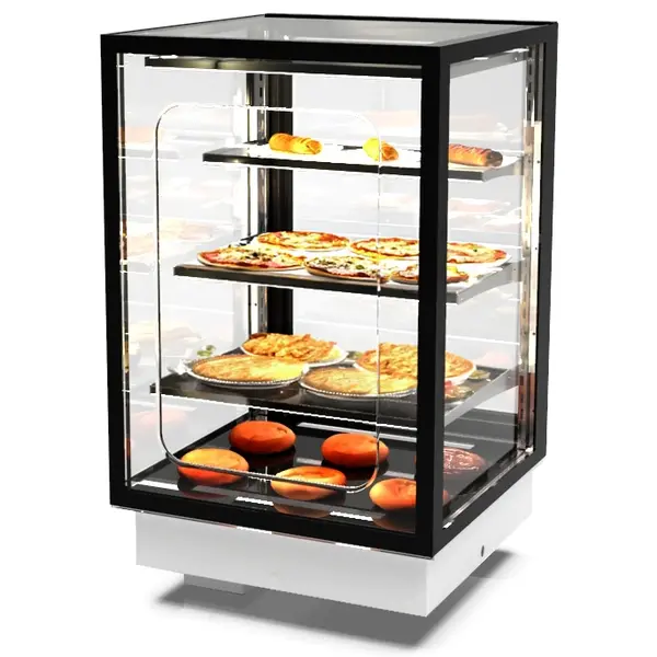 Drop-In Warmhoudvitrine | INTEGRA | Zwart | 60°C/70°C | Geventileerd | 4 Niveaus | Zelfbediening | 0.53kW (230V) | 600x600x815/980(h)mm