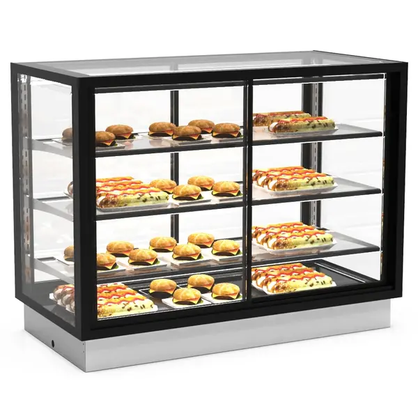 Drop-In Warmhoudvitrine | INTEGRA | Zwart | 60°C/70°C | Geventileerd | 4 Niveaus | Zelfbediening | 1.06kW (230V) | 1200x600x815/980(h)mm
