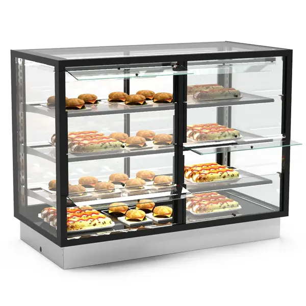 Drop-In Warmhoudvitrine | INTEGRA | Zwart | 60°C/70°C | Geventileerd | 4 Niveaus | Zelfbediening | 1.06kW (230V) | 1200x600x815/980(h)mm