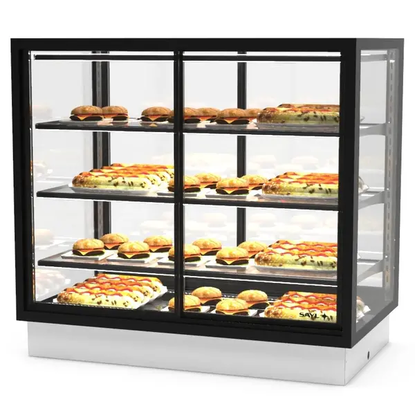 Drop-In Warmhoudvitrine | INTEGRA | Zwart | 60°C/70°C | Geventileerd | 4 Niveaus | Zelfbediening | 1.05kW (230V) | 1000x600x815/980(h)mm