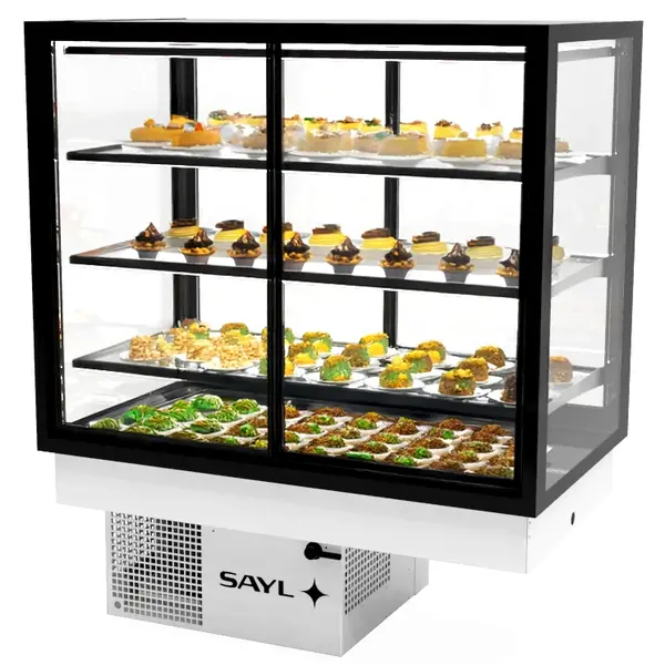 Drop-In Koelvitrine | INTEGRA | Zwart | +2°C/+6°C | Geforceerd | 4 Niveaus | Zelfbediening | Touchscreen | 1000x600x815/1155(h)mm