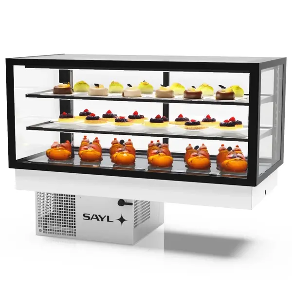 Drop-In Koelvitrine | INTEGRA | Zwart | +2°C/+6°C | Geforceerd | 3 Niveaus | Touchscreen | 1200x600x515/855(h)mm