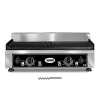 GMG GMG Bakplaat/Grillplaat | 1/2 Geribd / 1/2 Glad 52x24cm | 2.2kW | 540x330x240(h)mm