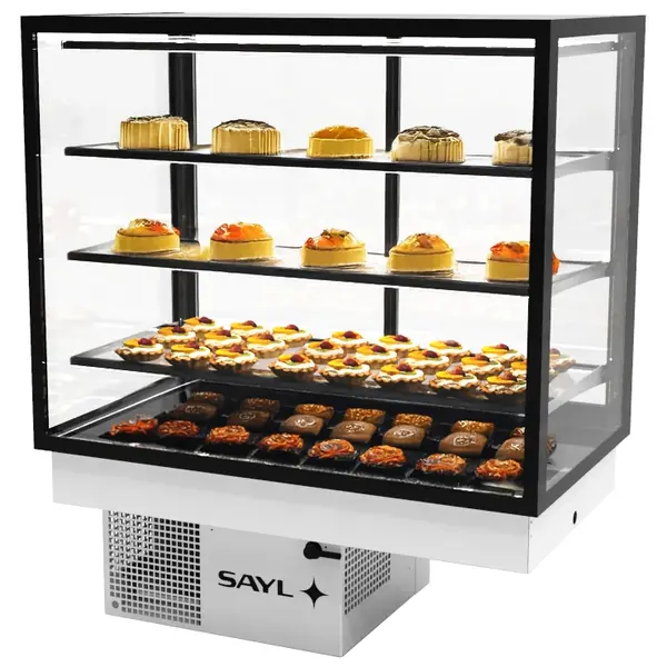 Drop-In Koelvitrine | INTEGRA | Zwart | +2°C/+6°C | Geforceerd | 4 Niveaus | Touchscreen | 1000x600x815/1155(h)mm