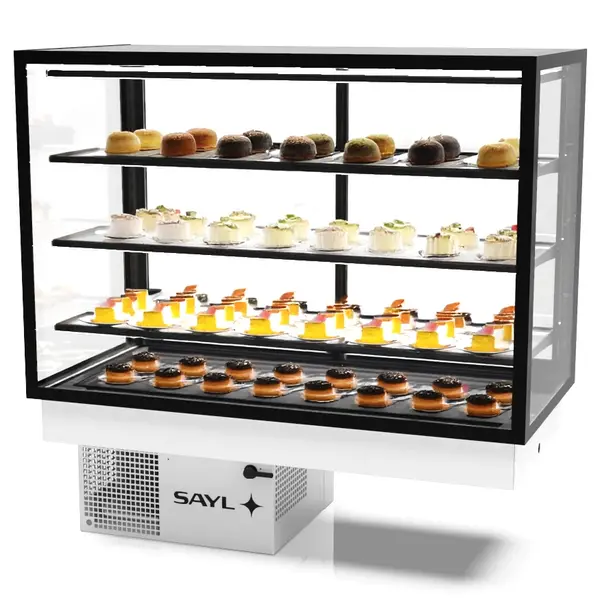 Drop-In Koelvitrine | INTEGRA | Zwart | +2°C/+6°C | Geforceerd | 4 Niveaus | Touchscreen | 1200x600x815/1155(h)mm