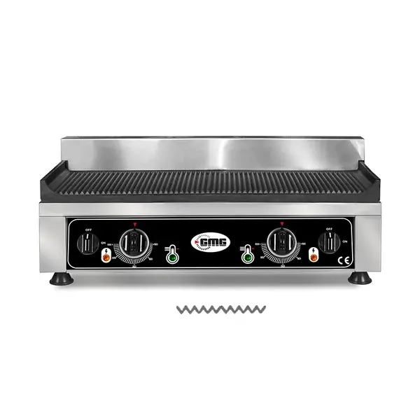 GMG Bakplaat/Grillplaat | Geribd 52x24cm | 2.2kW | 540x330x240(h)mm