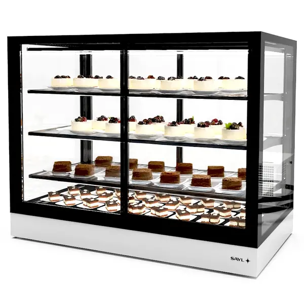 Koelvitrine | INTEGRA | Zwart/Wit | +2°C/+6°C | Geforceerd | 4 Niveaus | Zelfbediening | Touchscreen | Losse Koelunit (Inbouw) | 1200x600x950(h)mm
