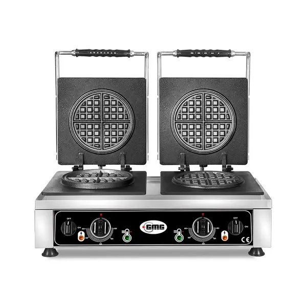 GMG Wafelijzer | Wafel Grootte 2x Ø160x15mm | 2.2kW | 600x440x320(h)mm