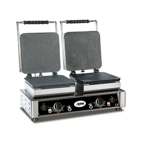 GMG Gelato Wafelijzer Verwisselbaar | Wafel Grootte 2x 230x230mm | 2.2kW | 600x440x320(h)mm